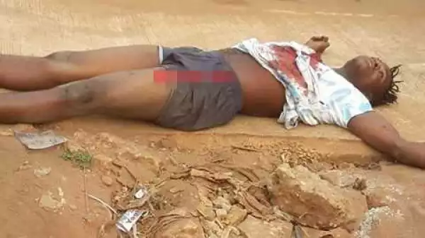 End of the Road: Young Man Killed by Suspected Cult Group This Morning in Benin City (Photos)